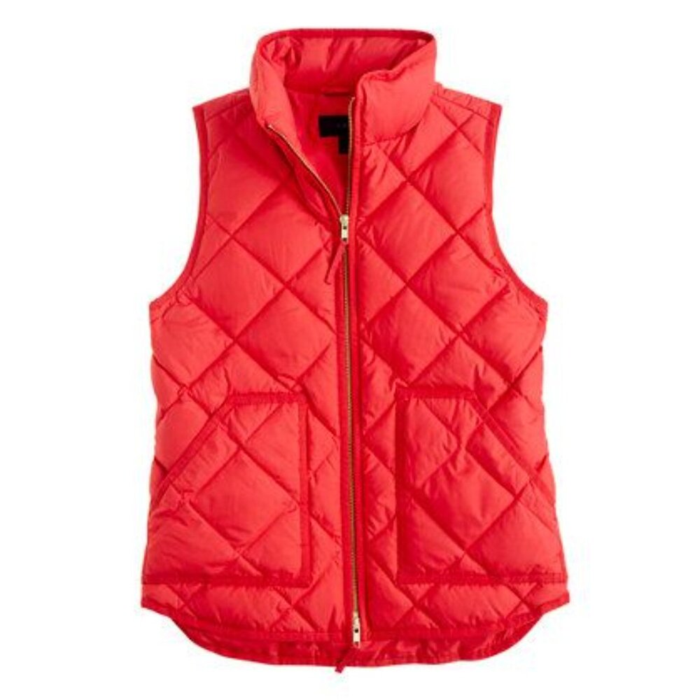 J. Crew - Excursion Down Quilted Puffer Vest 92465 | Size Small | Coral Salmon